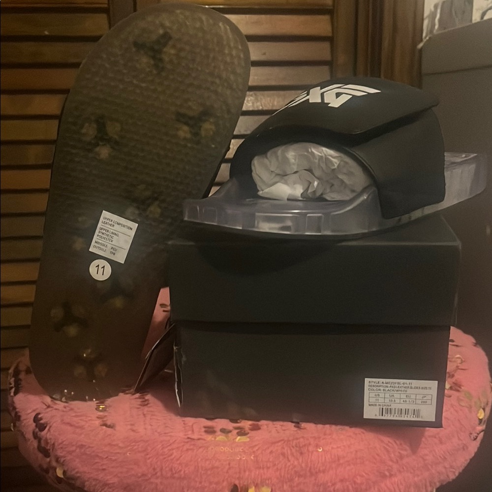 PXG Black Slide Sandals